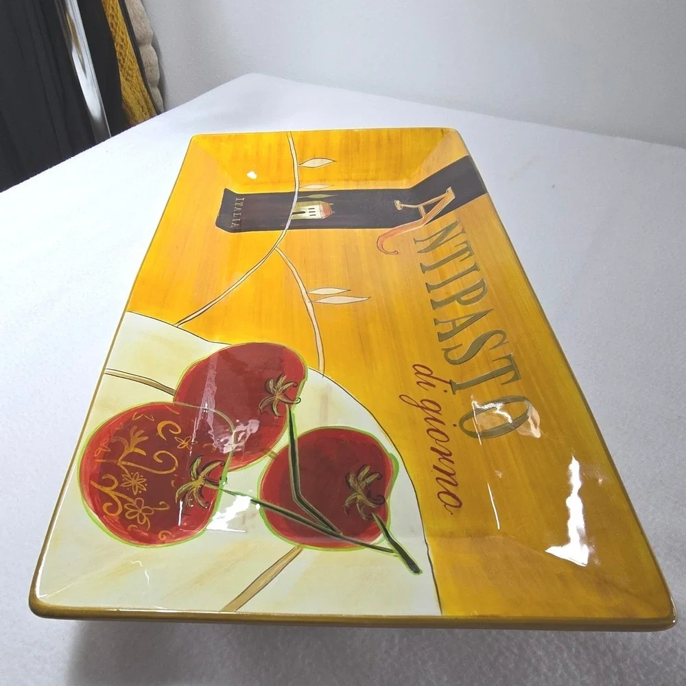 Pier 1 Earthenware Tray Antipasto‎ Olive Serving Platter Charcuterie Board 10x18